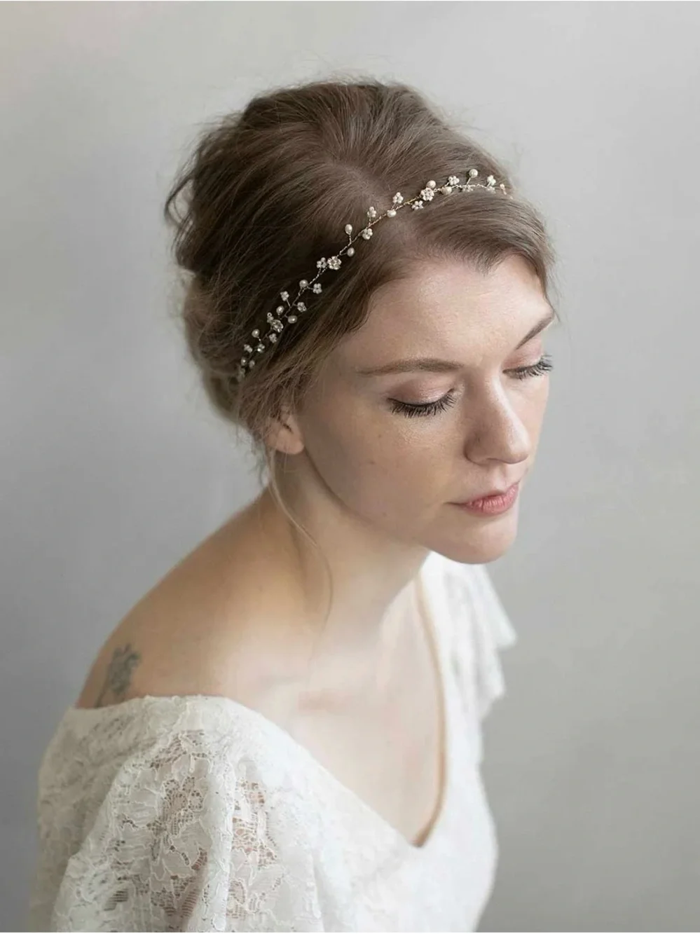 Twigs & Honey Simple And Dainty Bead & Crystal Hair Vine